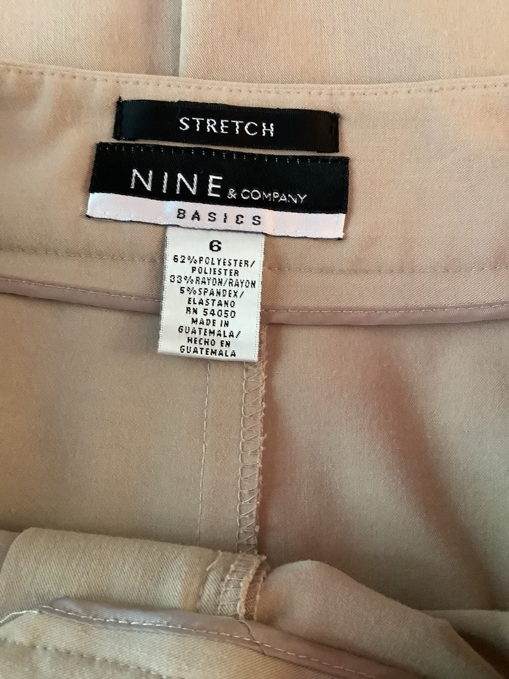 Nine & Company Basics Stretch Midi Skirt-Tan Beige-Lightweight-Front Zip-6 - Picture 5 of 5